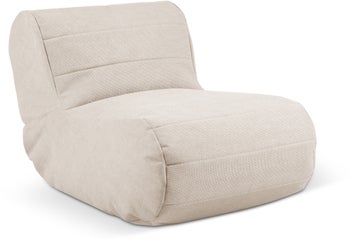 Miękki fotel ogrodowy beżowy 110x75 cm – obraz-1