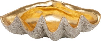 Misa dekoracyjna muszla srebrno-złota 41x27 cm – obraz-1