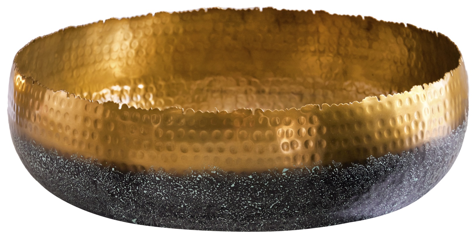 Misa dekoracyjna do salonu metalowo-aluminiowa złota z patyną i nowoczesnym stylem – grafika-1.