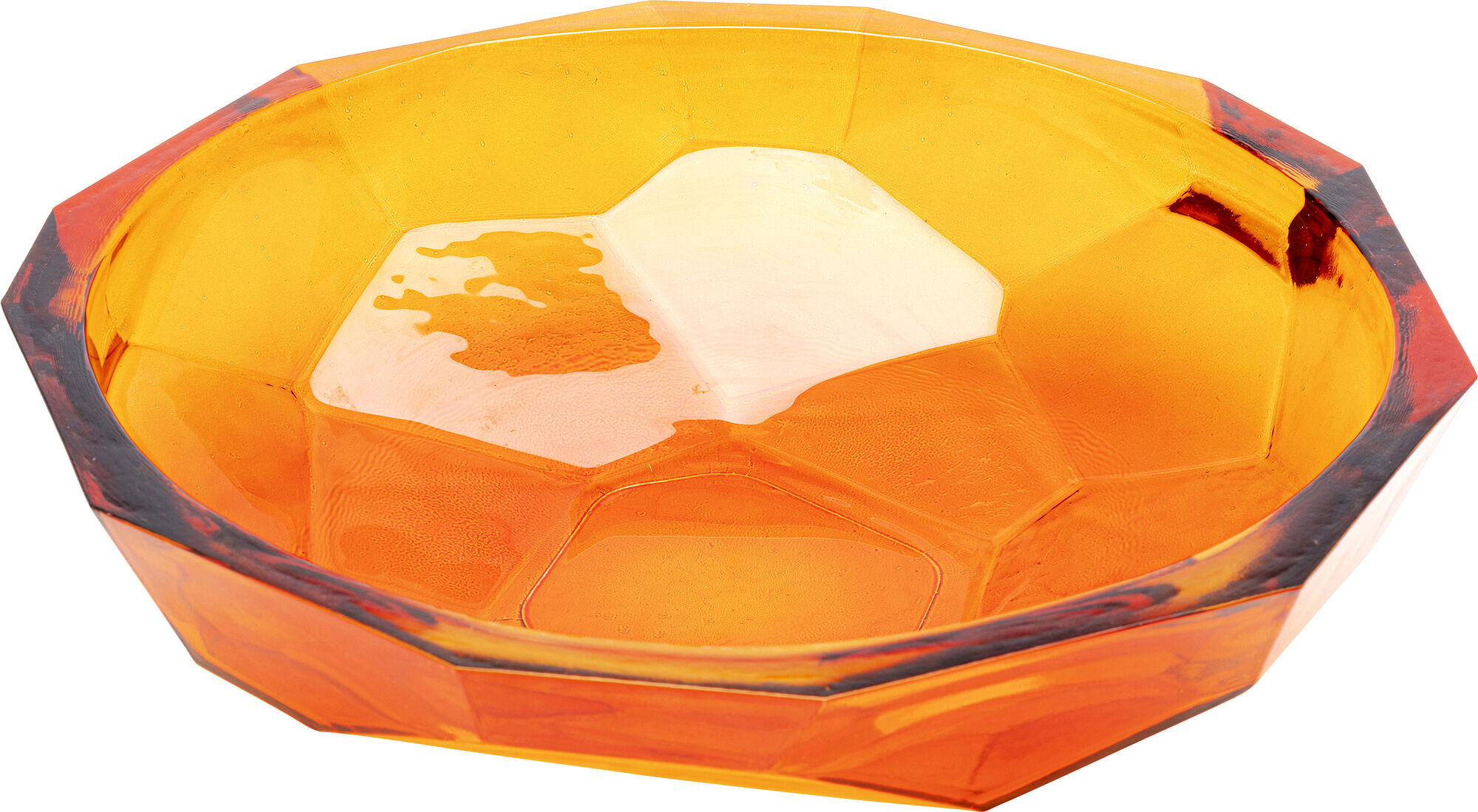 Cuenco decorativo Origami vidrio reciclado naranja Ø34 cm – Imagen-1.