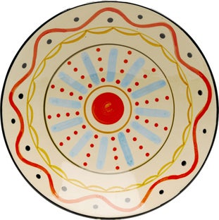 Misa dekoracyjna z ceramiki boho kolorowe wzory Ø28 cm – grafika-1.