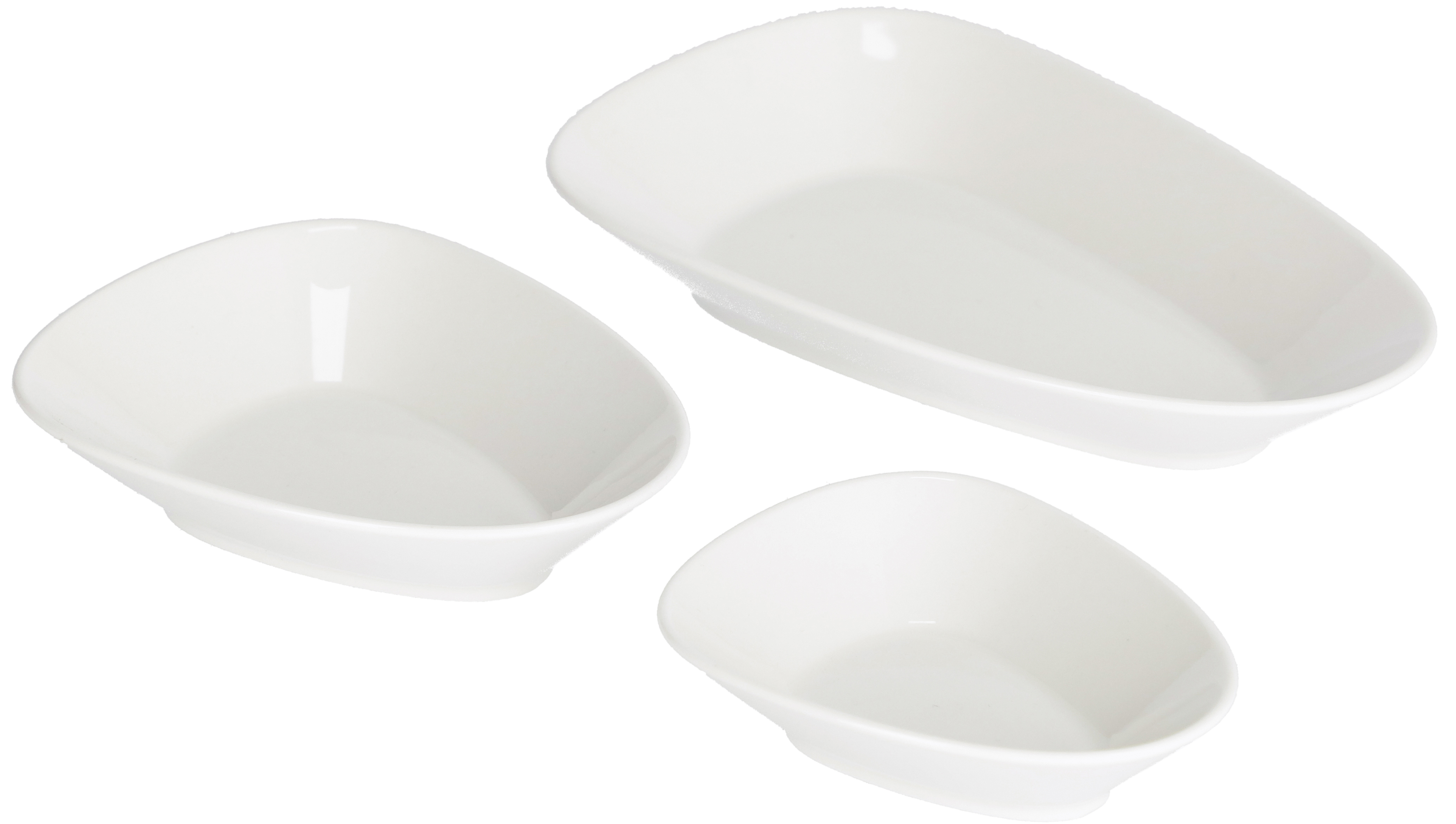 Zestaw 3 białych porcelanowych miseczek – obraz-1