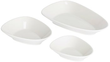 Zestaw 3 białych porcelanowych miseczek – obraz-1