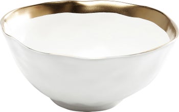 Skål Bell - Vitt Porslin med Guldkant, Ø15cm – bild-1.