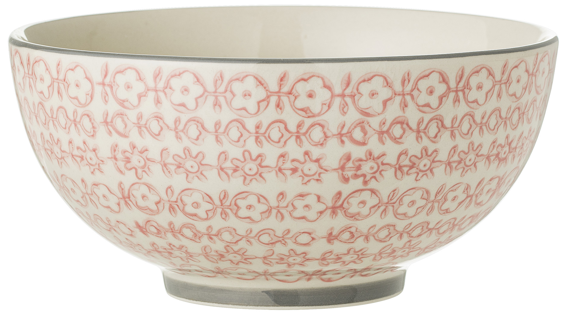 Miska kamionkowa biała wzory Ø19x9 cm – obraz-1