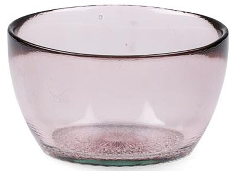 Miska szklana transparentna różowa Ø12 cm – obraz-1