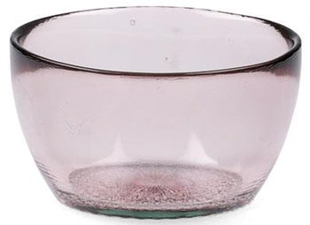 Miska szklana transparentna różowa Ø12 cm – obraz-1