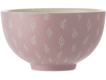 Miska ceramiczna różowa listki 11x7 cm – obraz-1