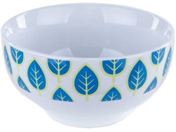 Miska porcelanowa biała niebieskie listki Ø13x7 cm – obraz-1