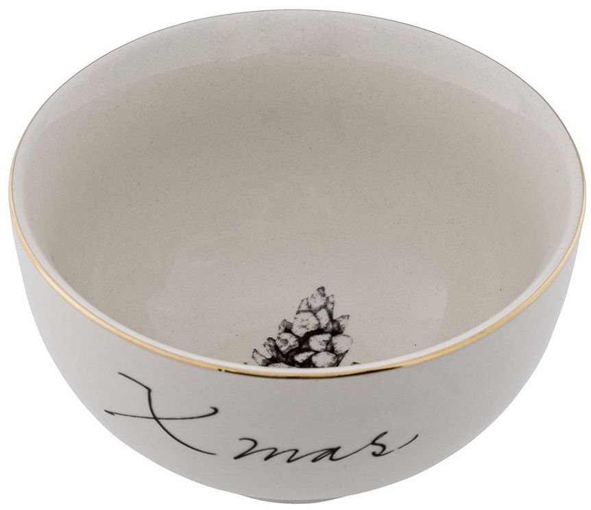 Miska ceramiczna biała świąteczna ∅12 cm 350 ml – obraz-1