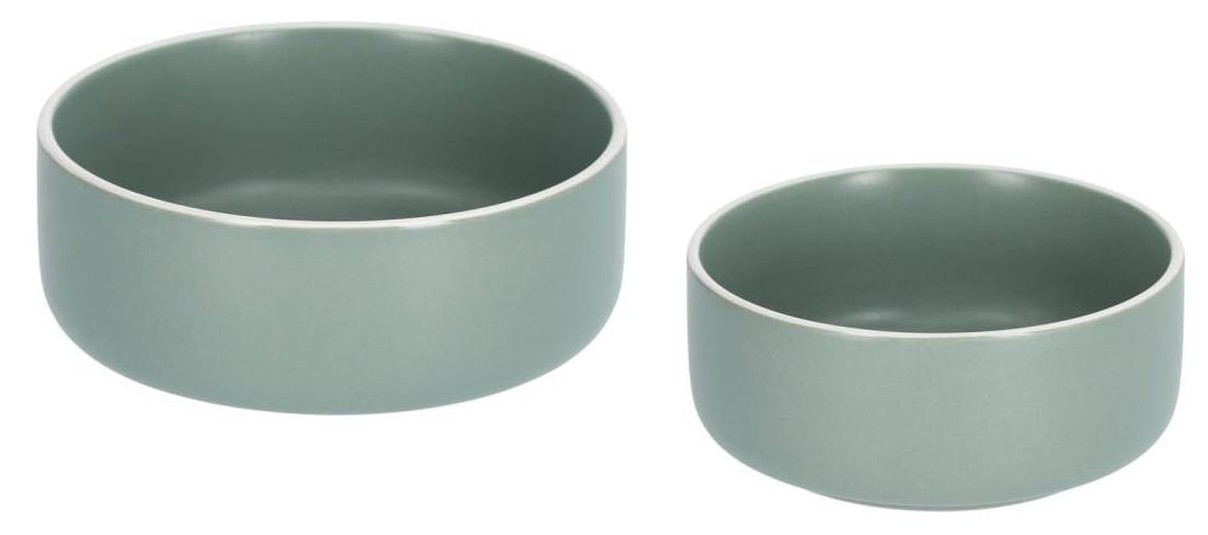 Zestaw 2 misek porcelanowe zielony – obraz-1