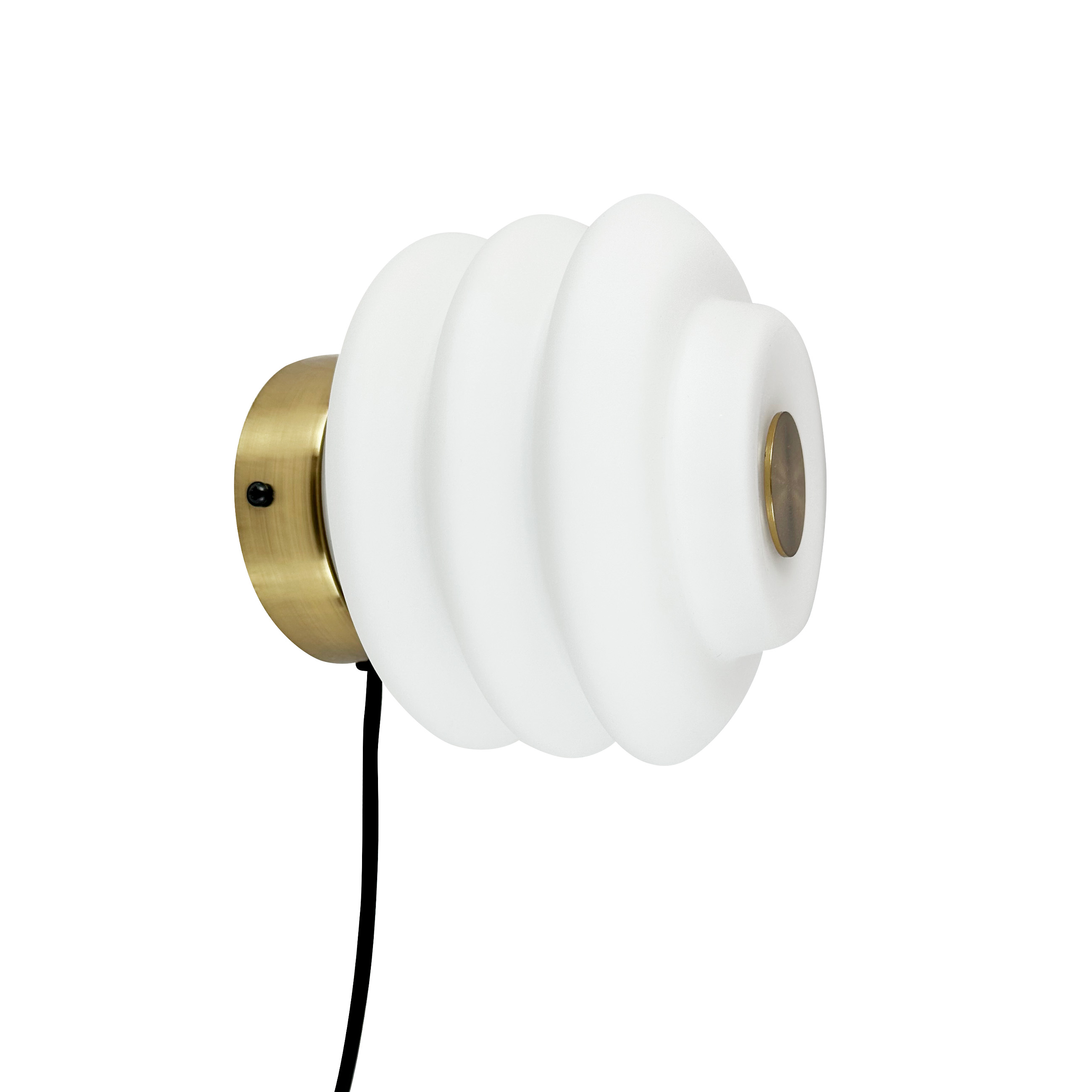 Mosiężna lampa ścienna DIVA w nowoczesnym stylu z opalowym kloszem – grafika-1.