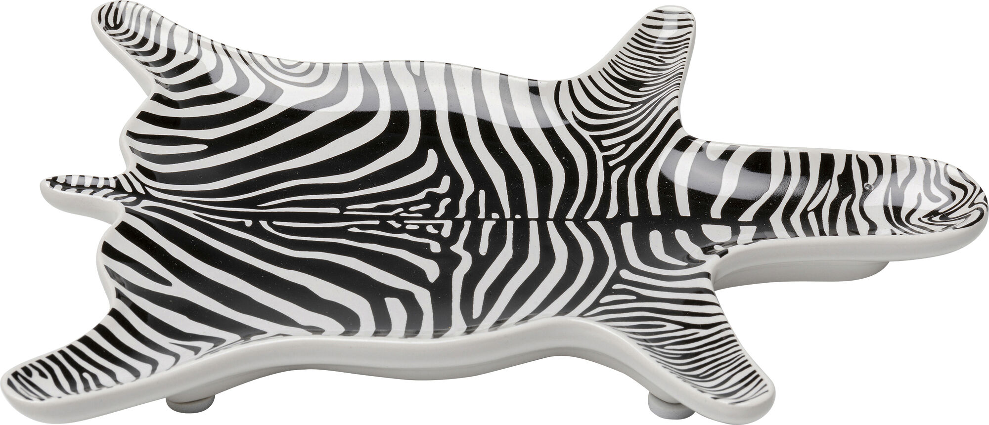 Naczynie dekoracyjne - na przekąski zebra czarno-białe 21x15 cm – grafika-1.