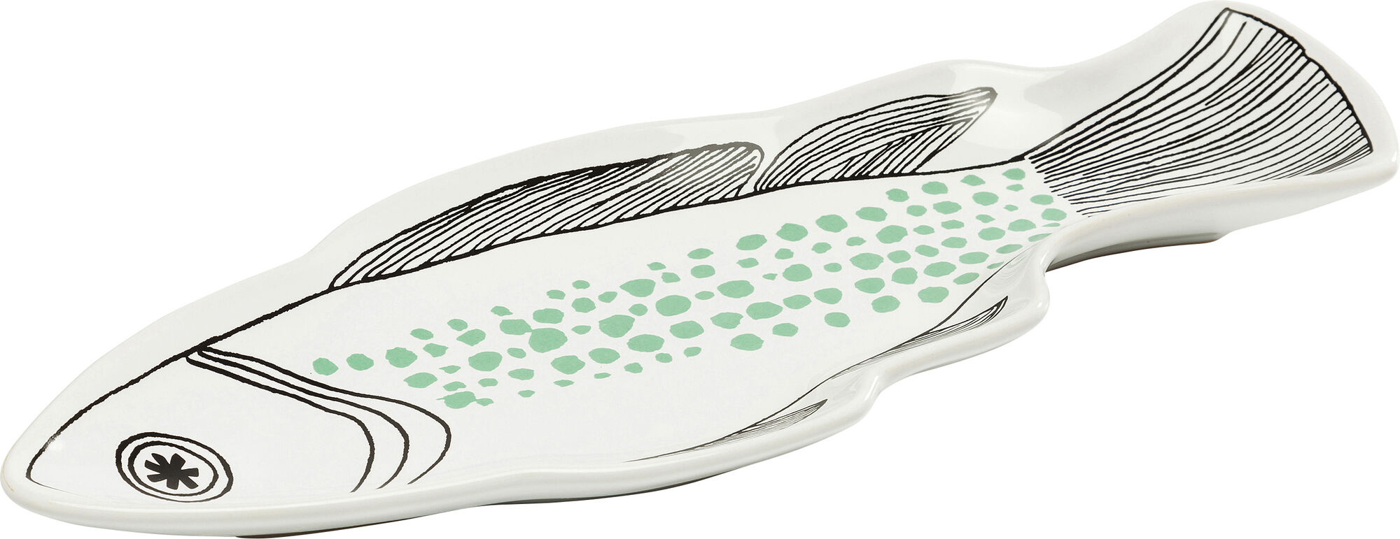 Naczynie do przekąsek Fish 15x15 cm biało-zielone – obraz-1