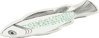 Naczynie do przekąsek Fish 15x15 cm biało-zielone – obraz-1