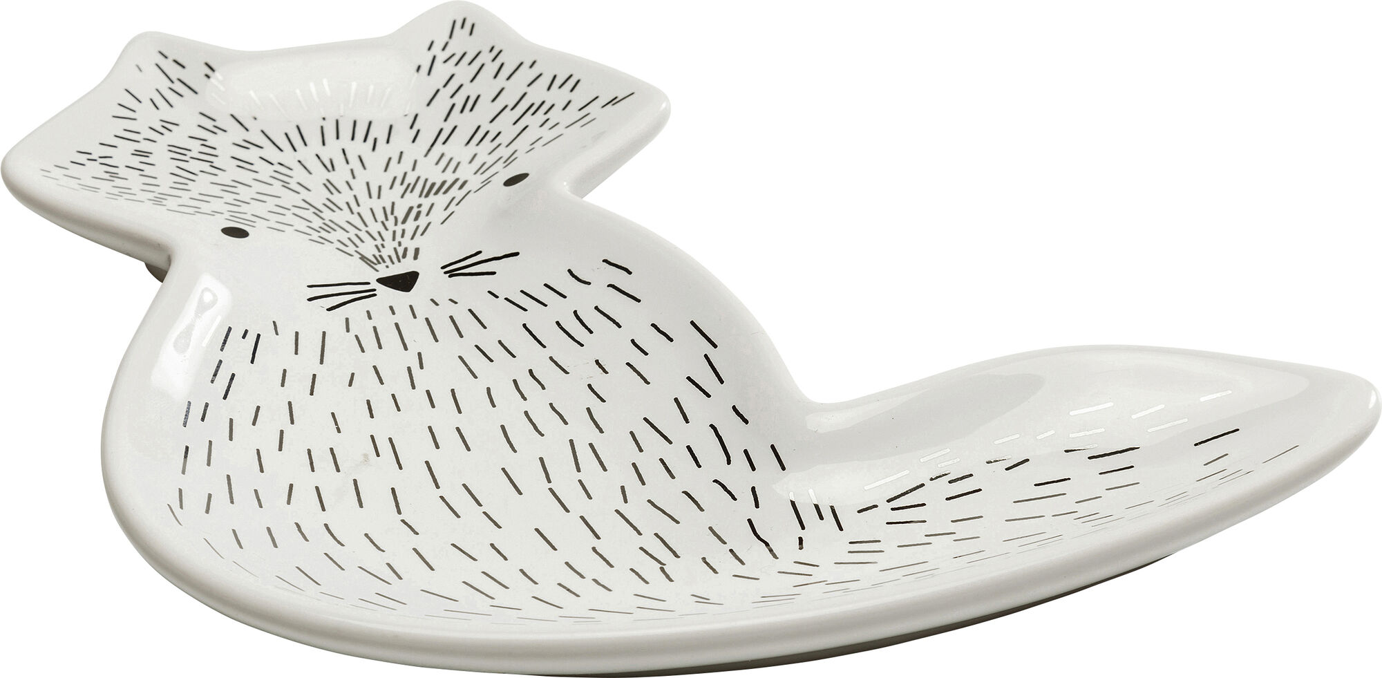 Naczynie do przekąsek lisek porcelanowe białe 16x12 cm – obraz-1