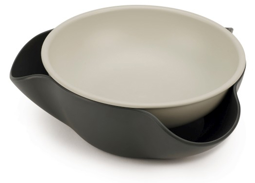 Naczynie do przekąsek podwójne biało-szare 18x17 cm – obraz-1