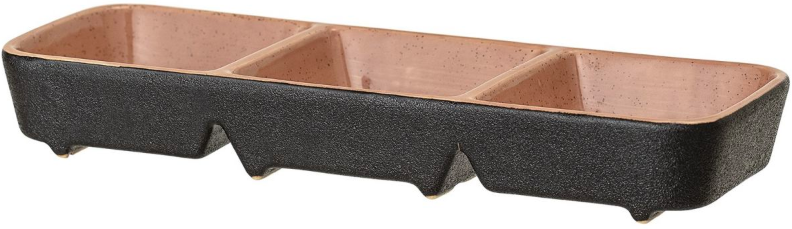 Naczynie do przekąsek Sienna 26x9 cm czarno-pomarańczowe  – obraz-1