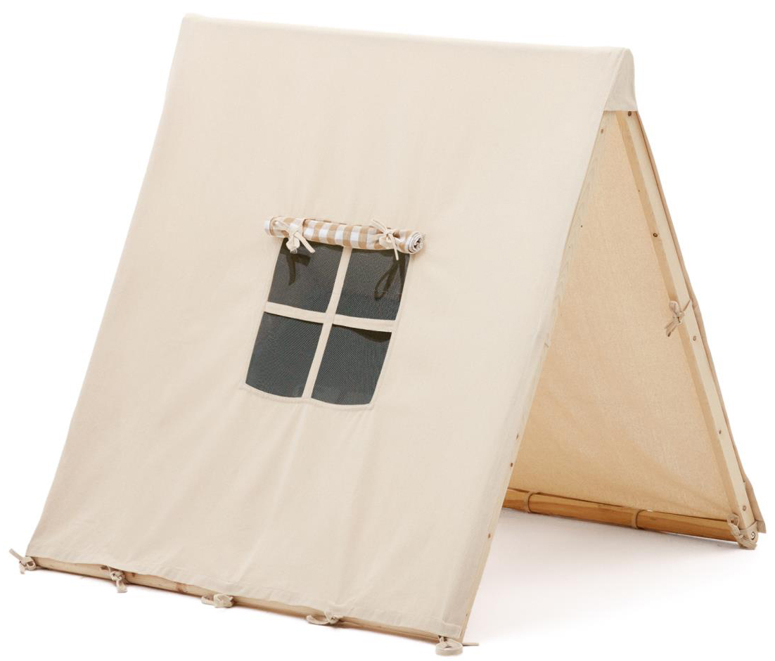Namiot Tipi do pokoju dziecka off white rama drewniana 100x100 cm – obraz-1