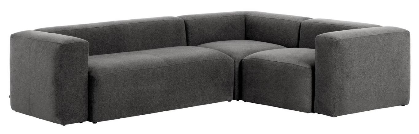 Narożnik 3-os. 290x230 cm ciemnoszary – obraz-1