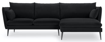 Narożnik do salonu na czarnych nóżkach czarny prawy – obraz-1