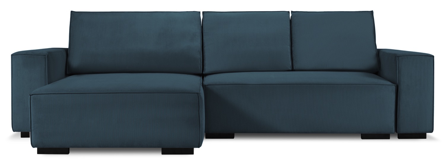 Narożnik dwustronny granatowy z podłokietnikami – obraz-1