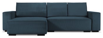 Narożnik dwustronny granatowy z podłokietnikami – obraz-1