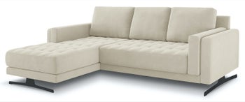 Narożnik 4-os. Kelso 242x164 cm beżowy nogi czarne lewy – obraz-1