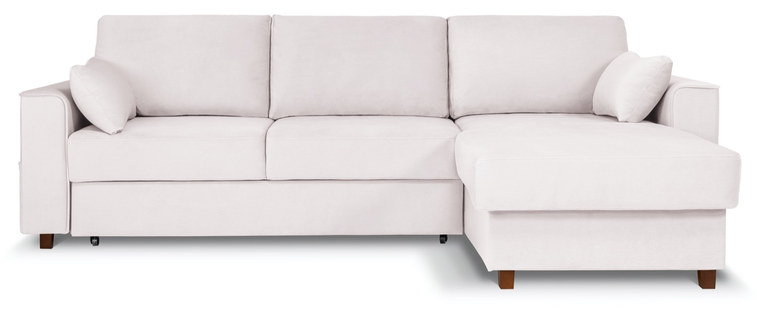 Narożnik z funkcją spania i pojemnikiem szary dwustronny – obraz-1