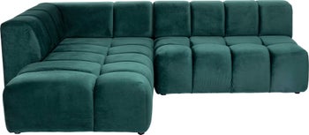 Kampinė sofa Belami Velvet Dark Green Left 265cm – paveikslėlis-1.
