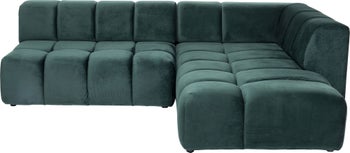 Divano angolare destro Belami Velvet verde scuro 265cm – immagine-1.