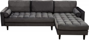 Narożnik Cozy Velvet 260 cm szary – obraz-1