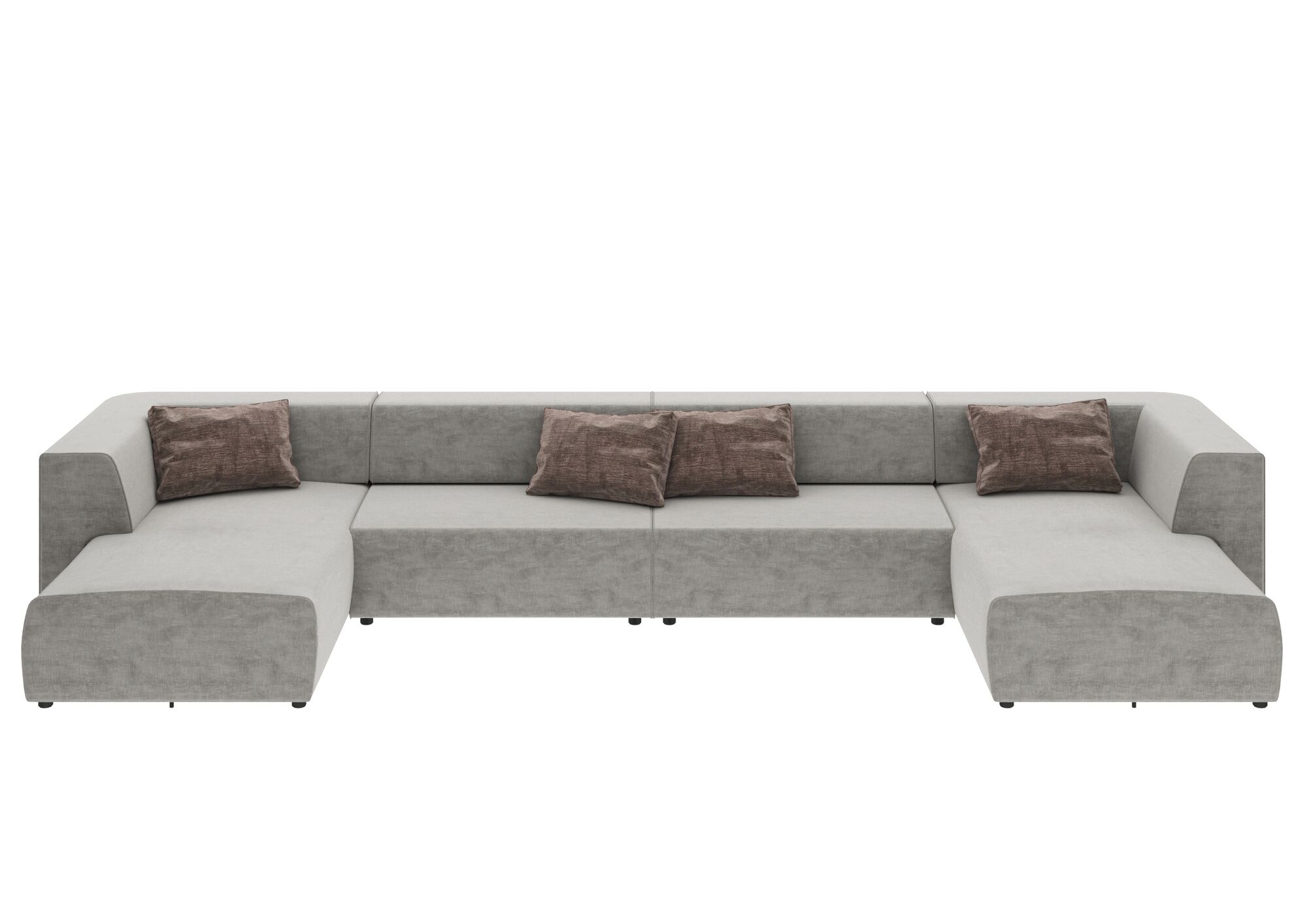 Canapea de colt modulara în forma de U Infinity Malibu 434x182 cm gri – imagine-1.