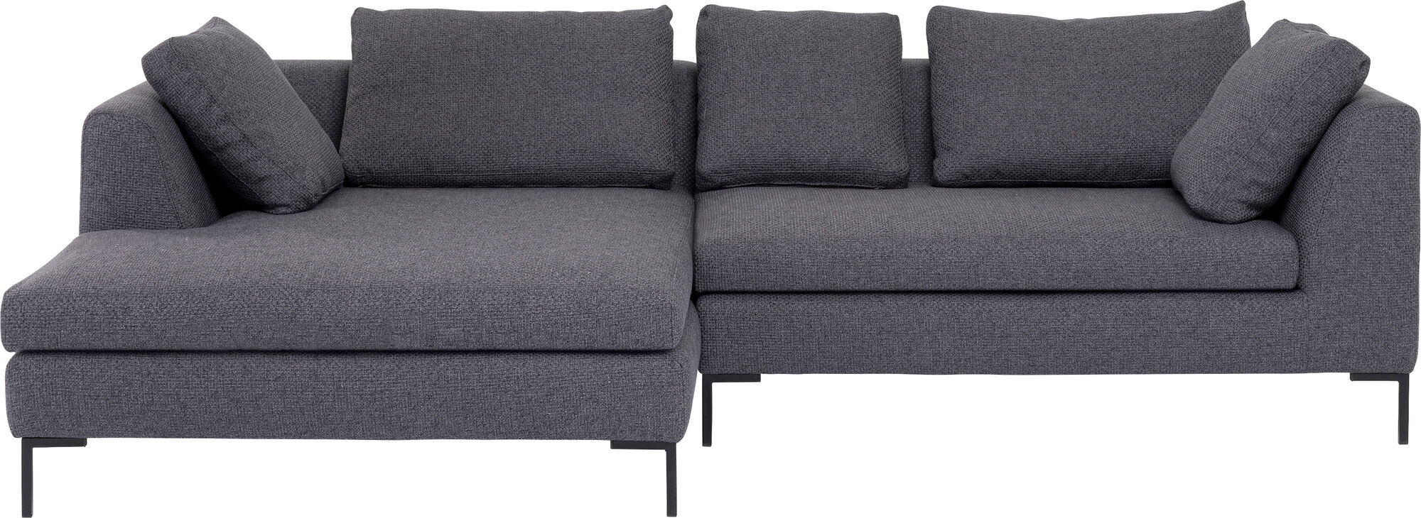 Narożnik do salonu na czarnych nóżkach szary lewy – obraz-1