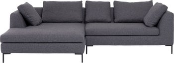 Narożnik do salonu na czarnych nóżkach szary lewy – obraz-1