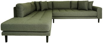 Narożnik lewy poliester velvet oliwkowa zieleń - nogi drewno bukowe czarne 257x220 cm – grafika-1.