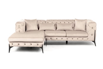 Hörnsoffa Bellissima - SammetsTaupe, Vänster, 240x180cm – bild-1.