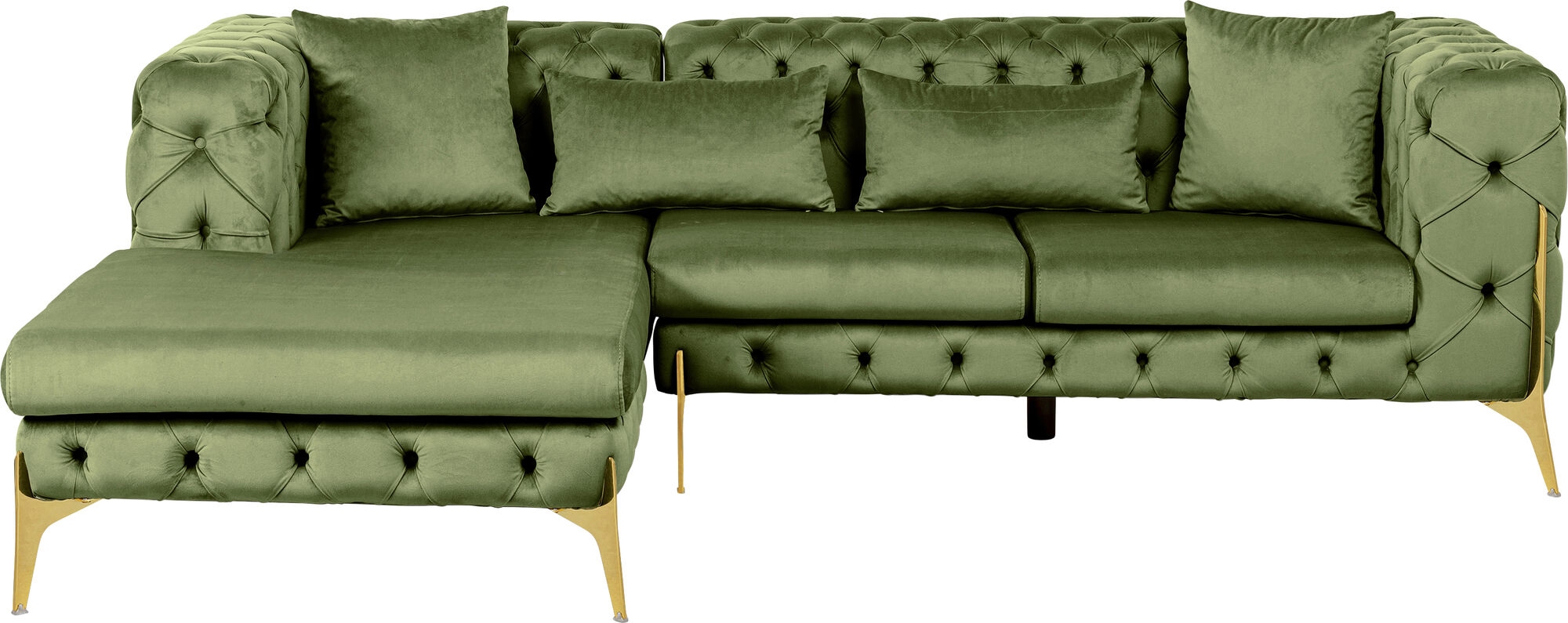 Ъглов диван Bellissima Velvet Green Left – изображение-1.