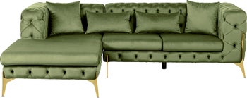 Ъглов диван Bellissima Velvet Green Left – изображение-1.