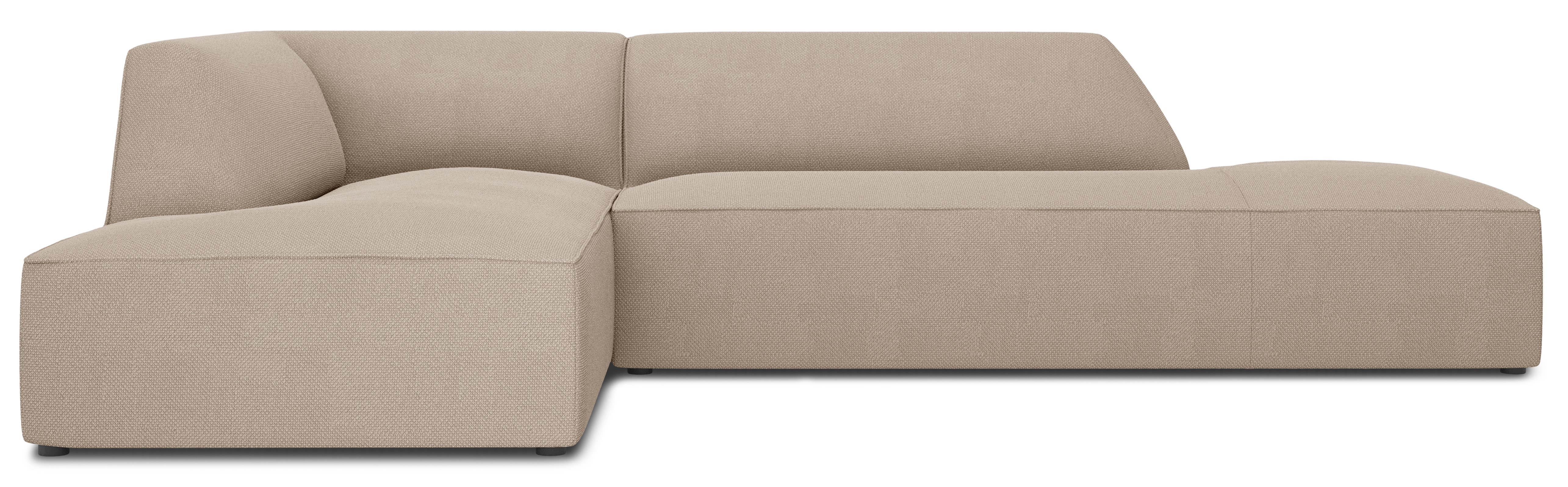 Narożnik modułowy 4-os. tapicerowany ciemnobeżowy tkanina strukturalna lewy 273x180 cm – obraz-1