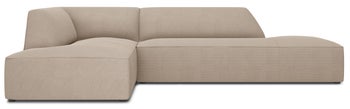 Narożnik modułowy 4-os. tapicerowany ciemnobeżowy tkanina strukturalna lewy 273x180 cm – obraz-1