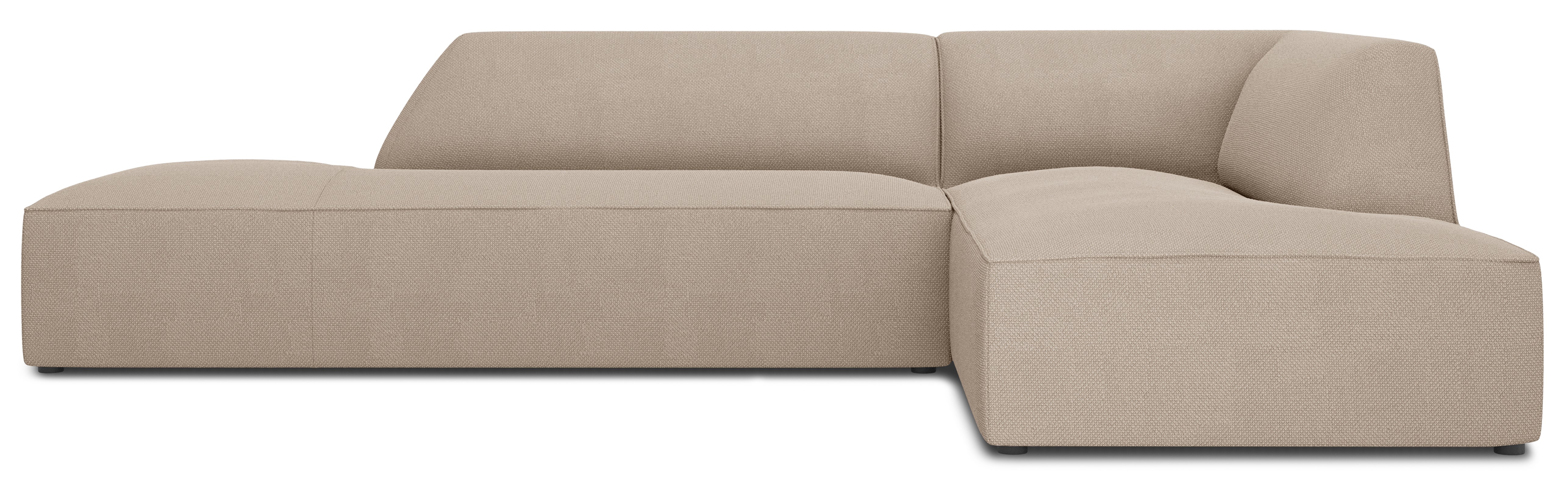 Narożnik modułowy 4-os. tapicerowany ciemnobeżowy tkanina strukturalna prawy 273x180 cm – obraz-1