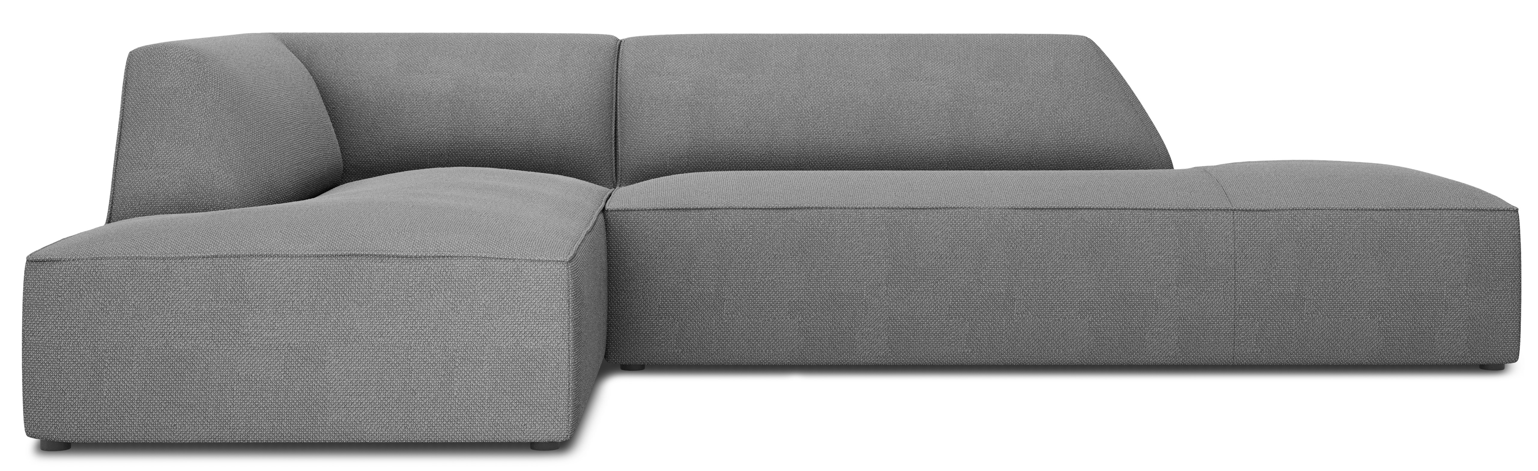 Narożnik modułowy 4-os. tapicerowany szary tkanina strukturalna lewy 273x180 cm – obraz-1