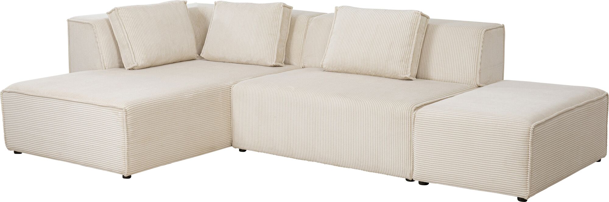 Sofá esq. Infinity Ottomane Pana Crema Izquierda – Imagen-1.