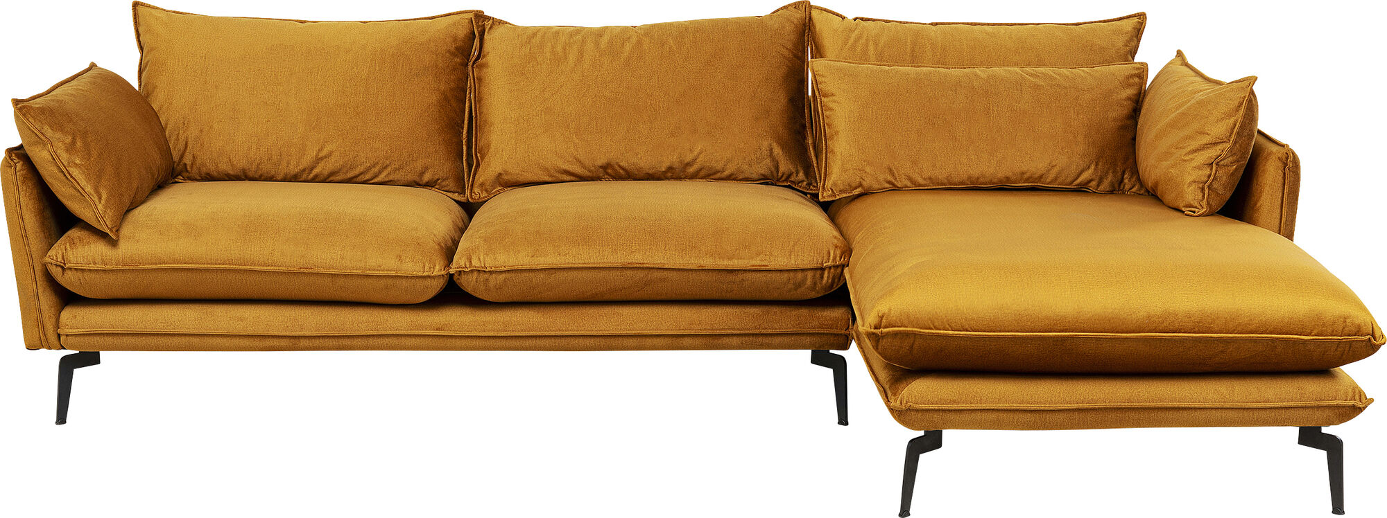 Sofá esq Monza dcha Velvet Curry 296cm – Imagen-1.