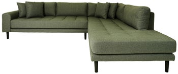 Narożnik prawy poliester velvet oliwkowa zieleń - nogi drewno bukowe czarne 257x220 cm – grafika-1.