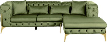 Sofá esq. Bellissima Velvet Verde Derecha 240x180c – Imagen-1.
