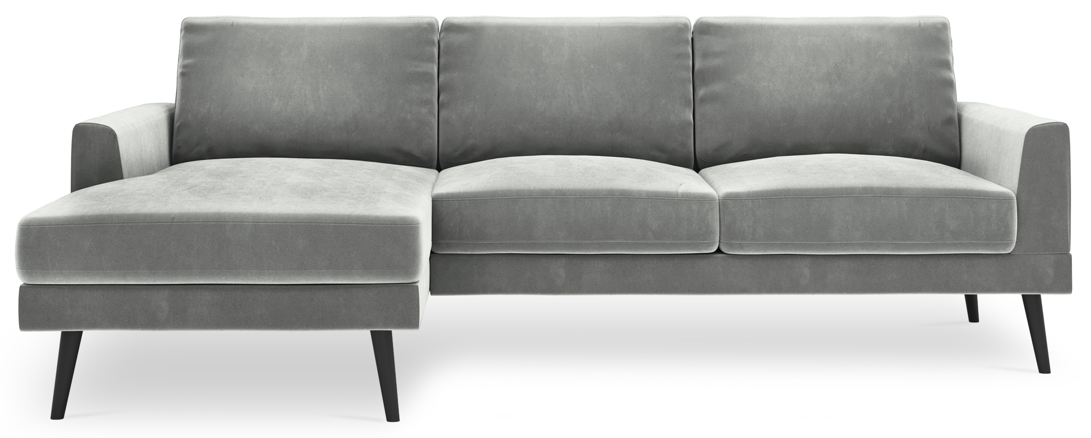 Narożnik Trona 242x156 cm jasnoszary lewy – obraz-1