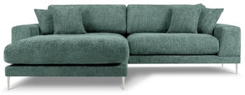 Narożnik z tkaniny Chenille miętowy lewy 286x242 cm – obraz-1