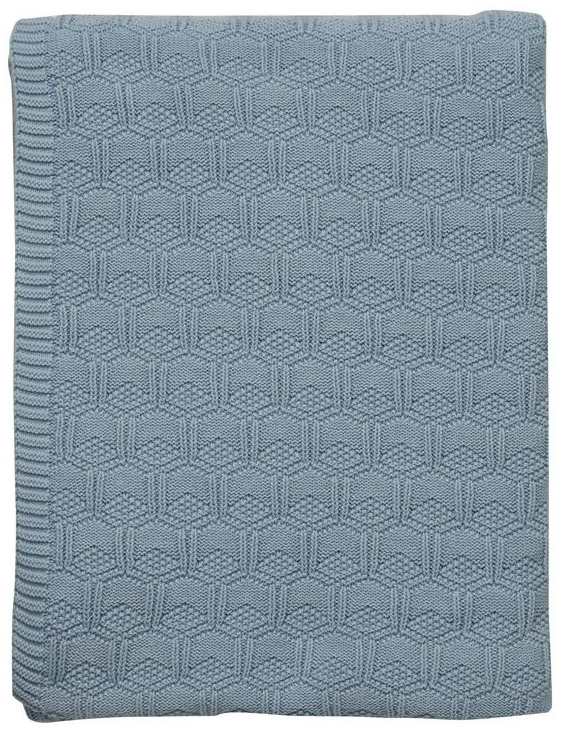 Narzuta Deco Knit 130x170 cm szaroniebieska – obraz-1